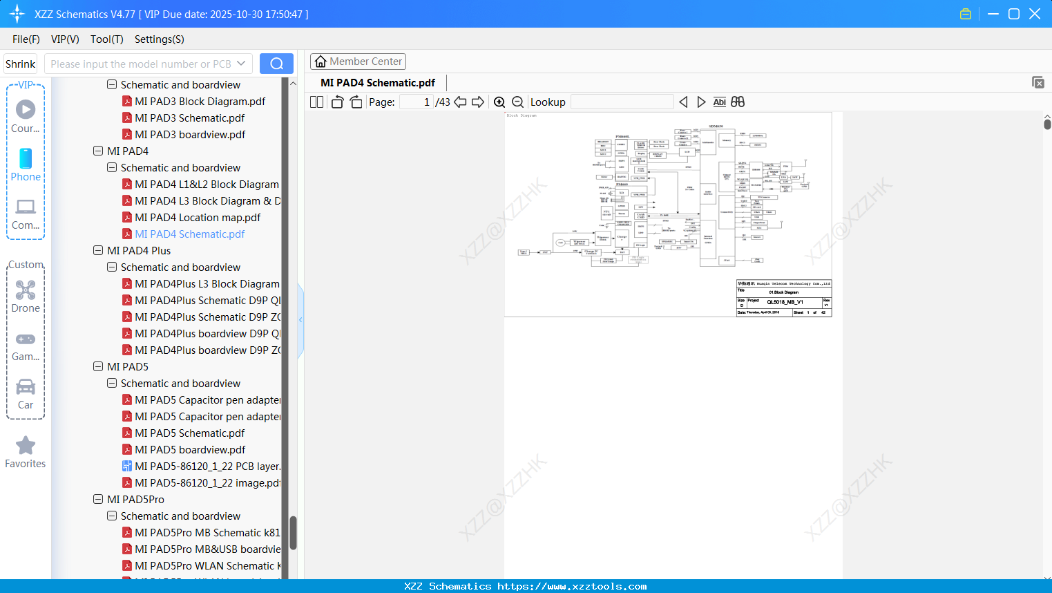 Xiaomi MI PAD4 Schematic